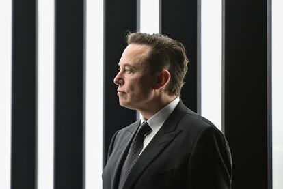 Elon Musk, Tesla CEO, attends the opening of the Tesla factory Berlin Brandenburg in Gruenheide, Germany, March 22, 2022.