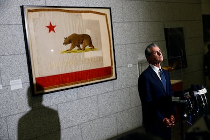 Gavin Newsom en San Francisco, durante una conferencia de prensa.