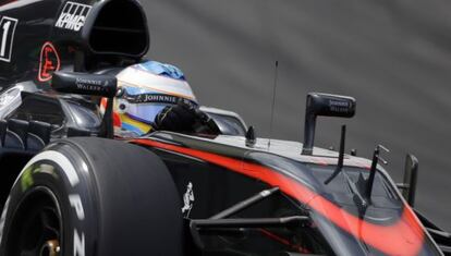 Alonso durante el GP de Brasil, en Interlagos.