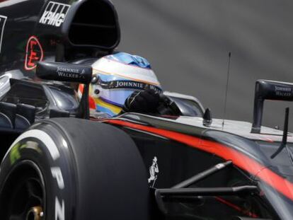 Alonso durante el GP de Brasil, en Interlagos. 