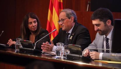 Quim Torra (centre), durant les jornades, aquest divendres.