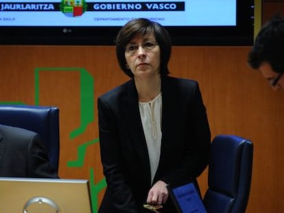 La consejera de Seguridad, Estefanía Beltrán de Heredia, a su llegada al Parlamento