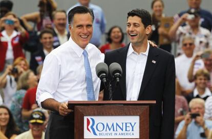 El candidato republicano, Mitt Romney, y su compañero de candidatura, Paul Ryan.
