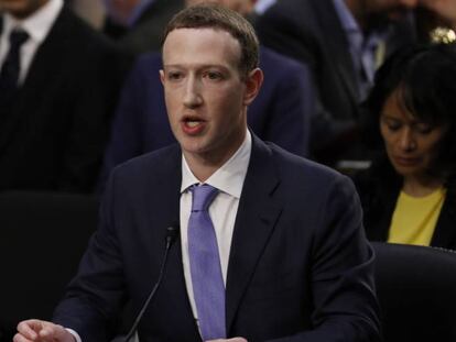 Mark Zuckerberg, en el Senado de EE UU.