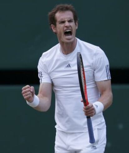 Andy Murray celebra un punto ante Janowicz.