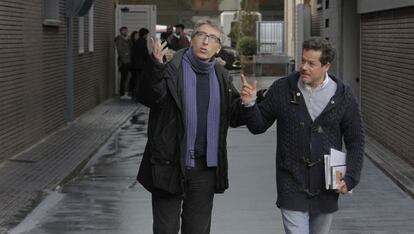 David Trueba y Jorge Sanz en la sede del diario EL PAÍS.