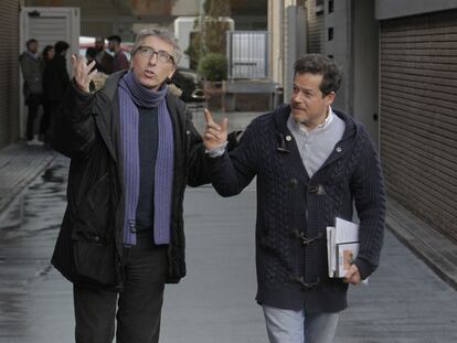 David Trueba y Jorge Sanz en la sede del diario EL PA&Iacute;S.