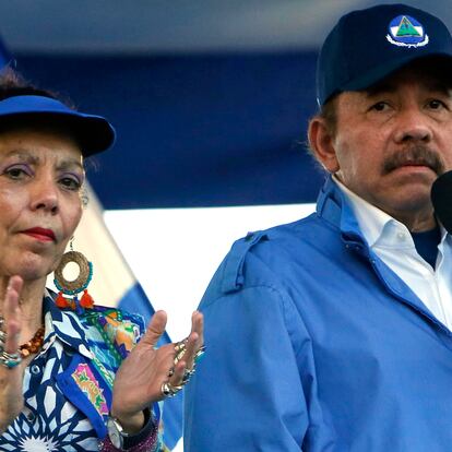 El mandatario nicaragüense, Daniel Ortega, y su esposa, la copresidenta Rosario Murillo.
