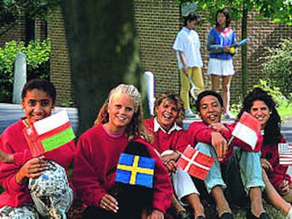 Estudiantes en un curso de verano en una residencia en Uckfield, Inglaterra.