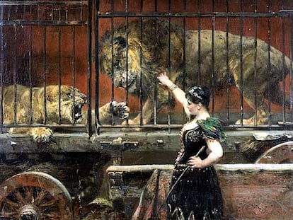 <i>The jealous lioness</i> (hacia 1880), de Paul Meyerheim.