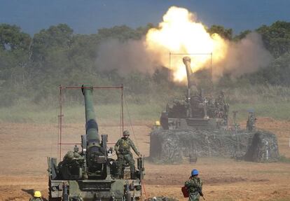 Ejercicios militares del Ejército de Taiwán, el 10 de septiembre.