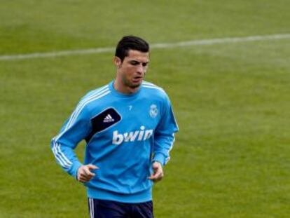 Cristiano Ronaldo, durante un entrenamiento en Valdebebas