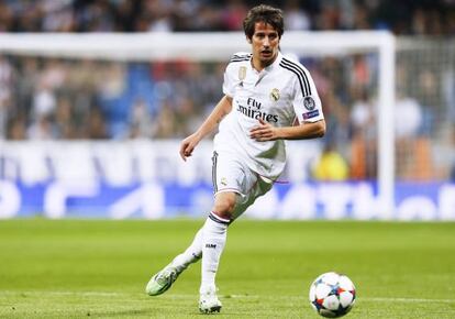 Coentrão, en un partido de Champions