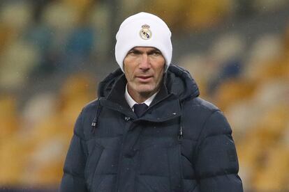 Zinedine Zidane, el martes en el partido contra el Shakhtar en Kiev.