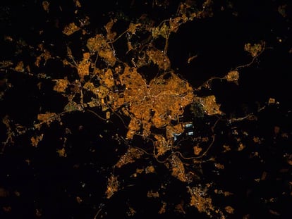 Imagen de alta resolución de Madrid (España) desde la Estación Espacial Internacional.