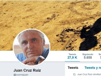 Cuenta de Twitter de Juan Cruz.