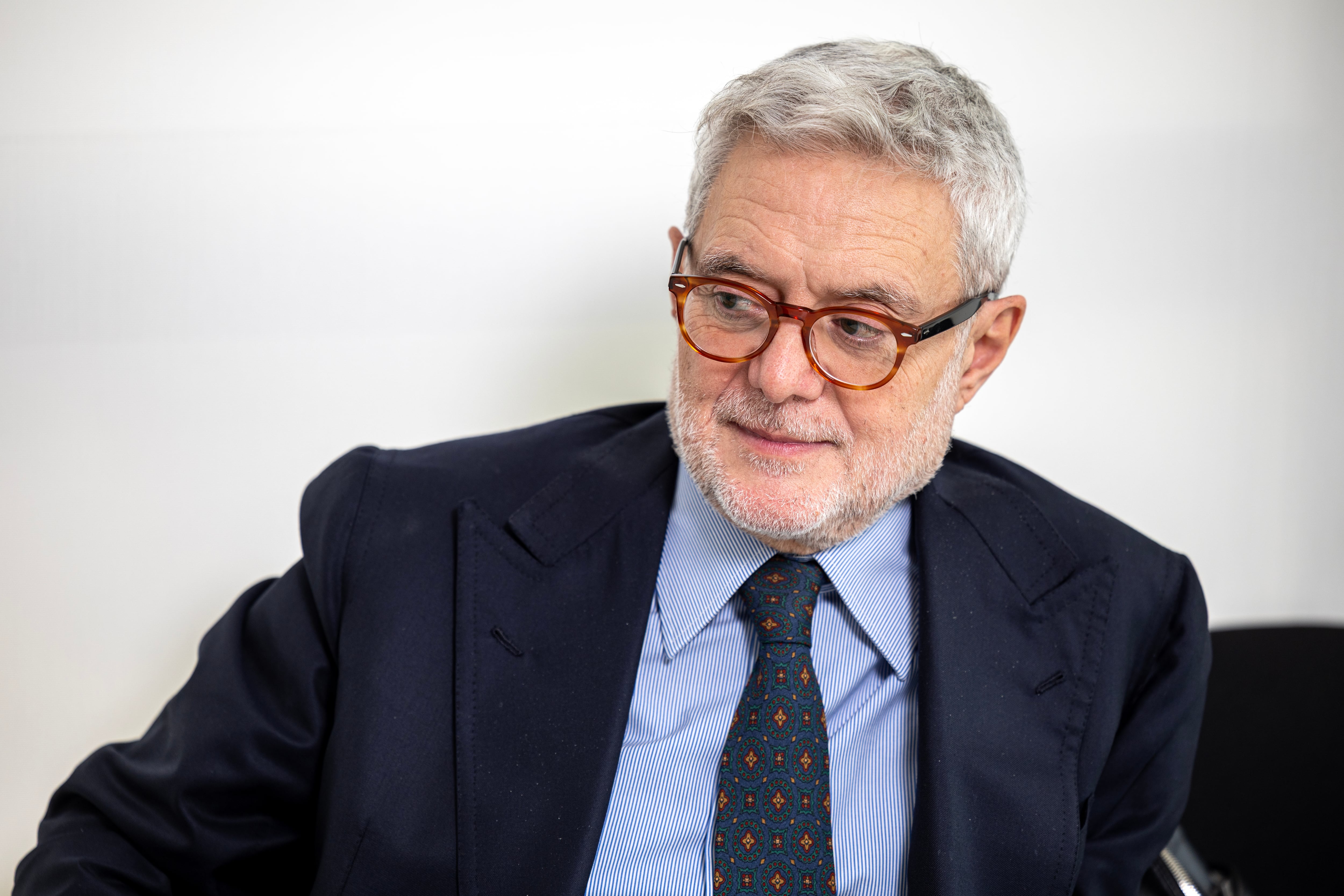 Giovanni Melillo, en un despacho de la Audiencia Nacional, en un momento de la entrevista. 