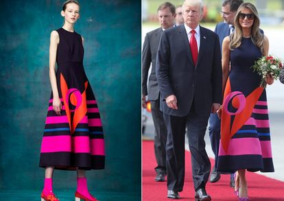 Melania Trump luciendo uno de los diseños de Delpozo.