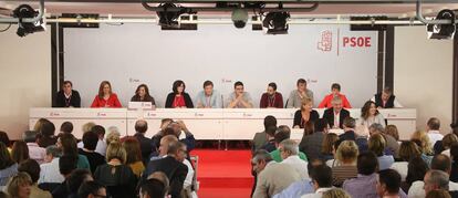 Reunión del Comite federal del PSOE en la sede de Madrid.