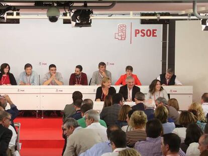 Reunión del Comite federal del PSOE en la sede de Madrid.