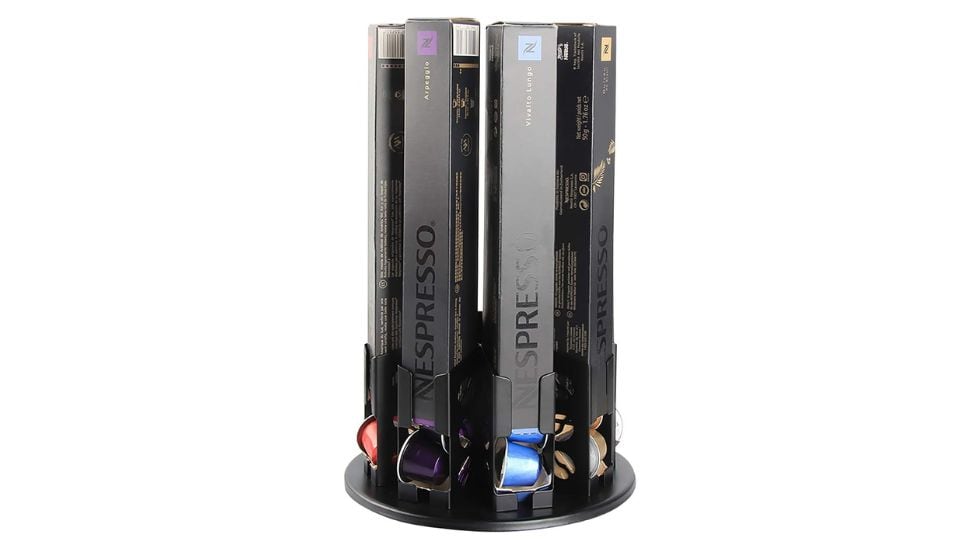 Carrusel de almacenamiento para cajas Nespresso.