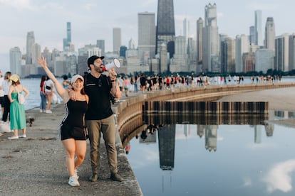 Elena Soboleva y Emannuel Hernandez, fundadores del Scream Club, durante un encuentro organizado en Chicago (EE UU)