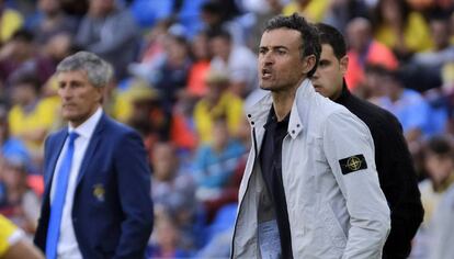 Luis Enrique, en el estadio de Gran Canaria.