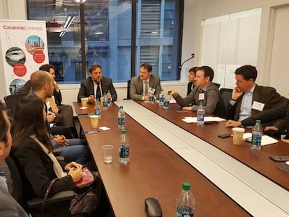 Reunió del vicepresident de la Generalitat, Oriol Junqueras, amb empresaris catalans a Nova York.