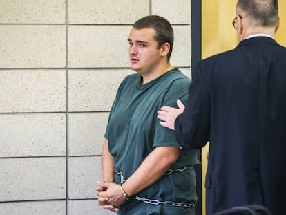 Collin Daniel Richards, en su primera comparecencia ante el juez tras ser acusado de asesinato en primer grado.