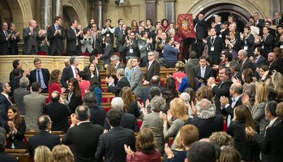 El Parlament aprueba la Ley Especial del Valle de Ar&aacute;n, en enero de 2015.