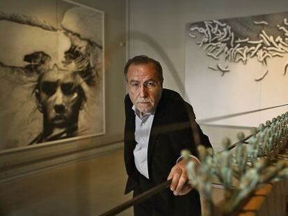 Manuel Boix en l'exposició de la Nau.