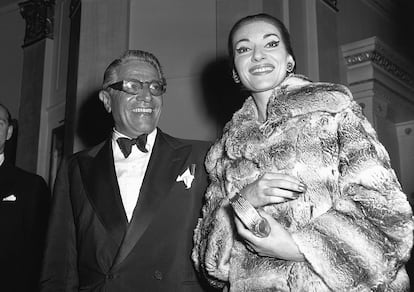 Aristóteles Onassis y Maria Callas, en 1959.