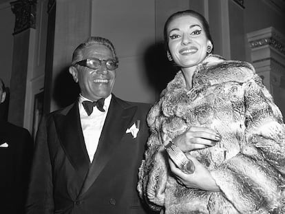 Aristóteles Onassis y Maria Callas, en 1959.