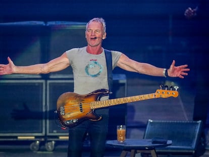 Sting durante un concierto en Madrid (España), el 15 de diciembre de 2023.