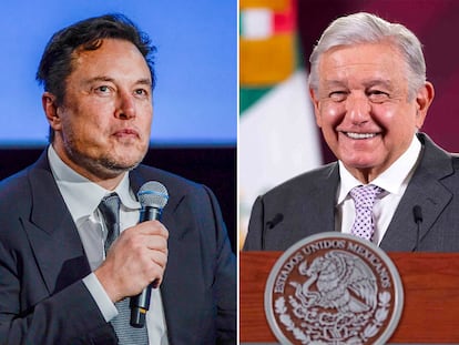 El empresario Elon Musk y el presidente de México, Andrés Manuel López Obrador.