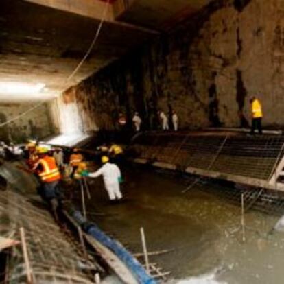 Imagen de la construcción del metro de Panamá.