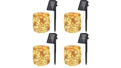 Paquete de guirnaldas de luces para exterior con placas solares