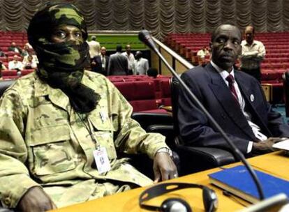 Representantes de los rebeldes de Darfur en la cumbre de Sirte (Libia)