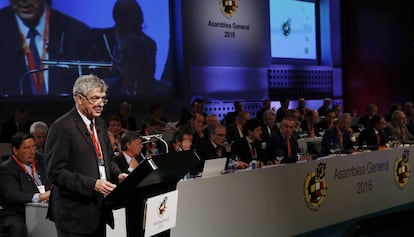 Villar, durante su discurso en la asamblea 2016. 