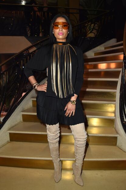 La cantante Nicki Minaj en la fiesta de Balmain.