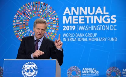 Poul Thomsen, durante una invervención en la cumbre del FMI.