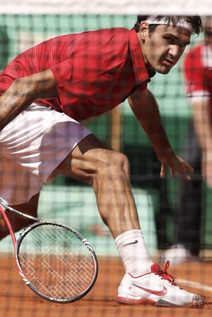 Roger Federer, en su partido de ayer contra Feliciano López.