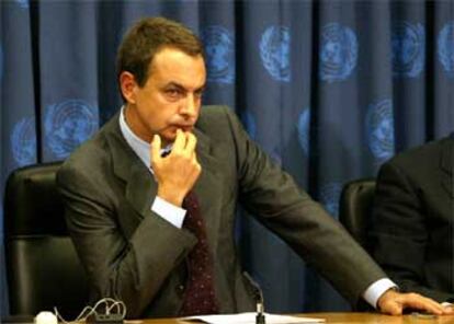 El presidente español ofrece una rueda de prensa en la sede de Naciones Unidas en Nueva York.
