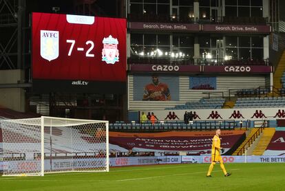 Adrián, portero del Liverpool, tras la goleada.