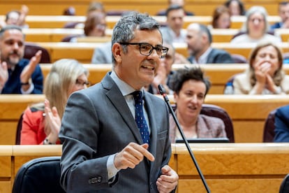 El ministro de la Presidencia, Justicia y Relaciones con las Cortes, Félix Bolaños, durante la sesión de este martes.