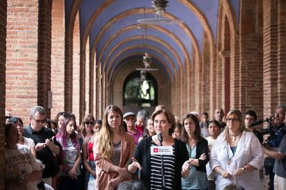 Primera roda de premsa de l'alcaldessa, Ada Colau, a Nou Barris.