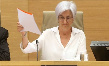 María José Segarra en la comisión de Justicia del Congreso.