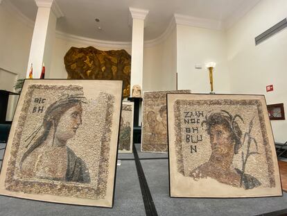 Las piezas entregadas a Libia procedentes del expolio de un yacimiento para financiar al terrorismo yihadista.