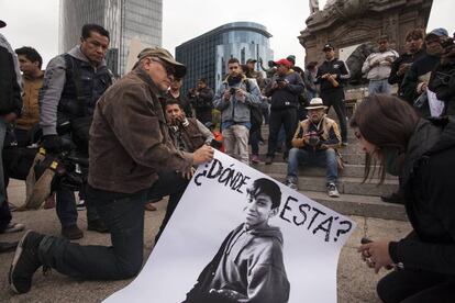 Protesta por la desaparici&oacute;n de Marco Antonio S&aacute;nchez.