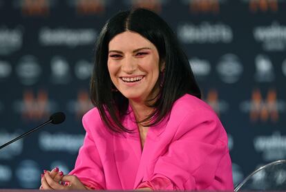 Laura Pausini, en una rueda de prensa de Eurovisión, festival que copresenta este año.